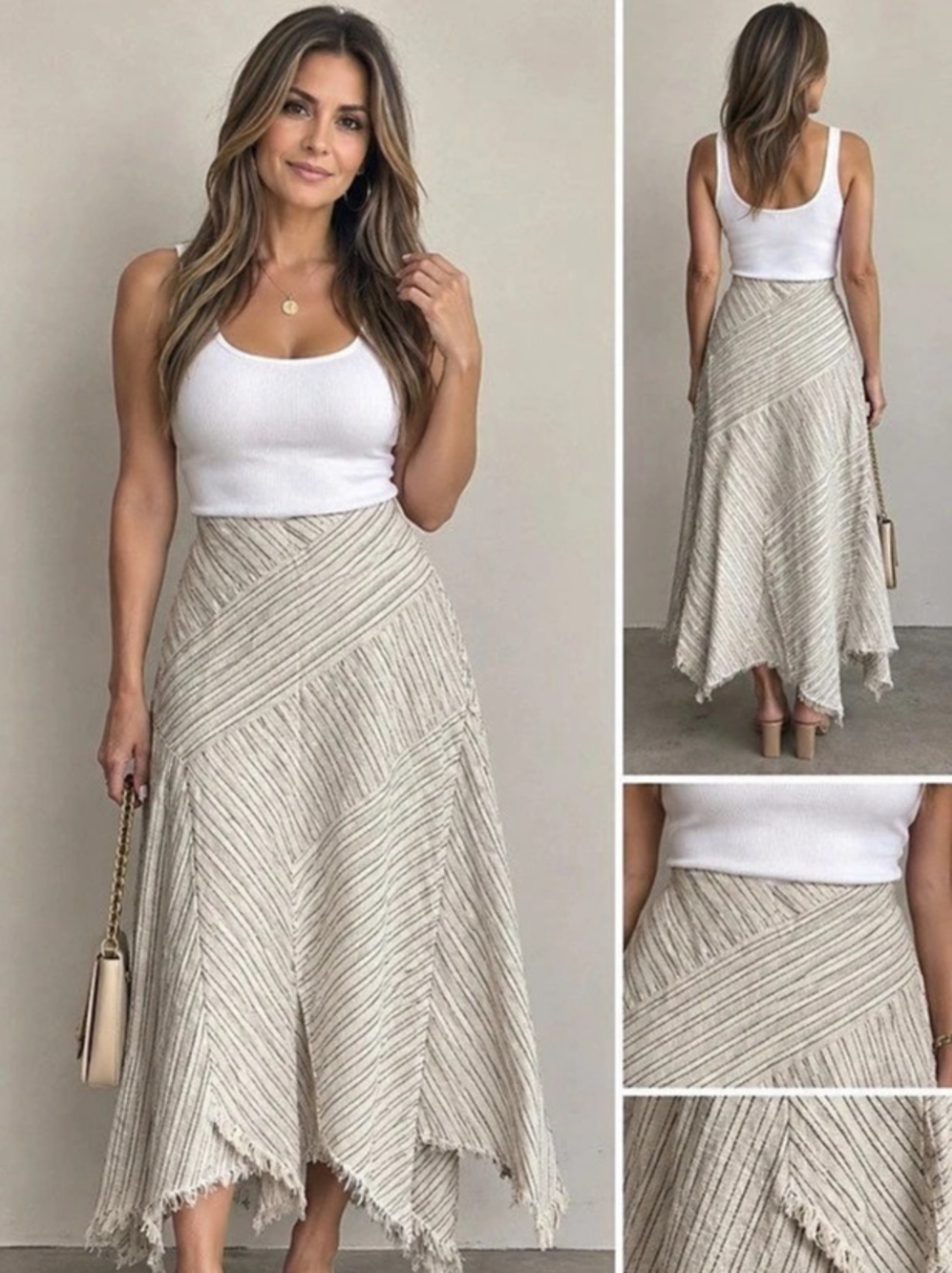 BCBGMAXAZRIA Cotton Geometric Midi Skirt Size 2